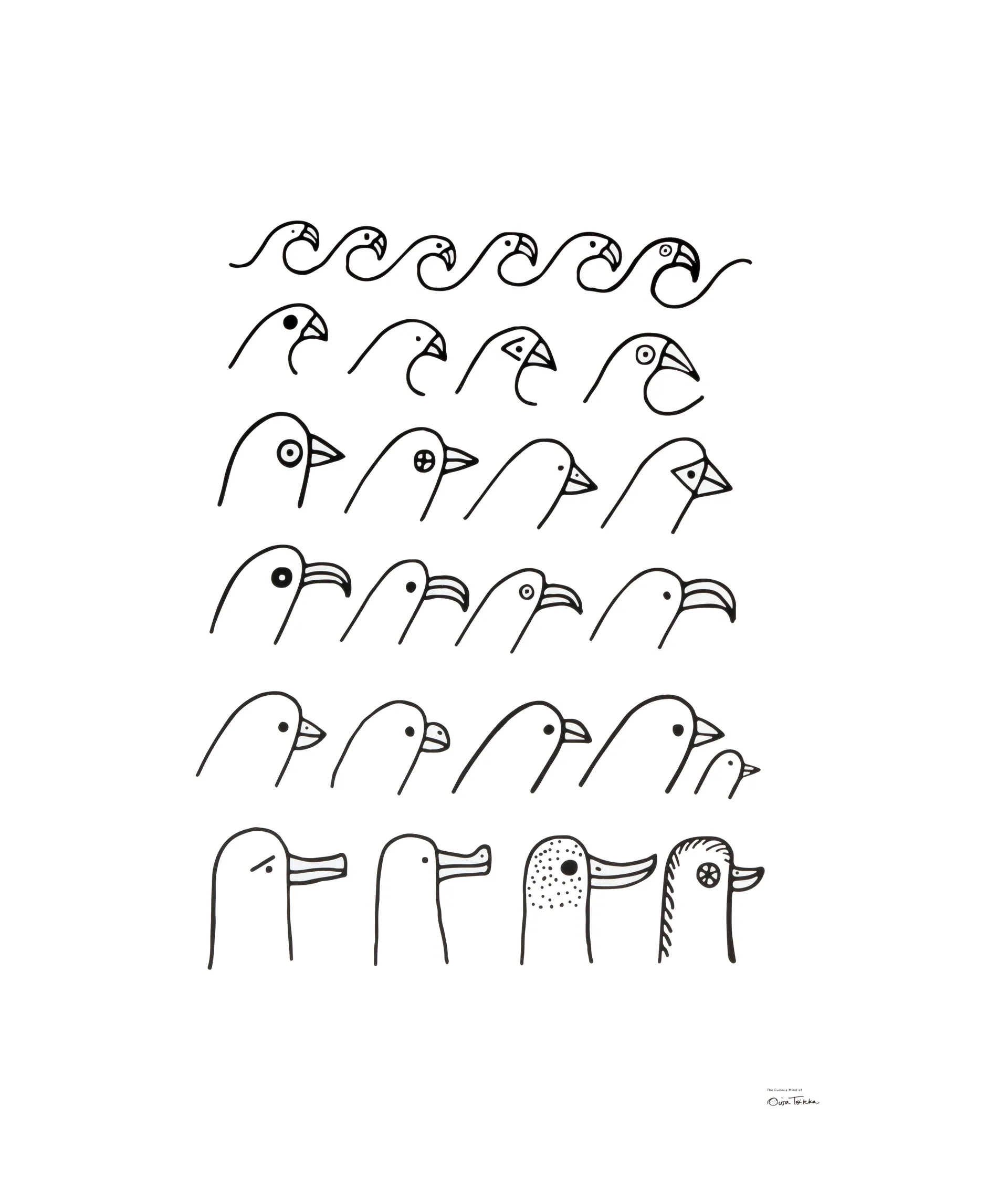 Póster Oiva Toikka Bird house , 50x70 cm Iittala