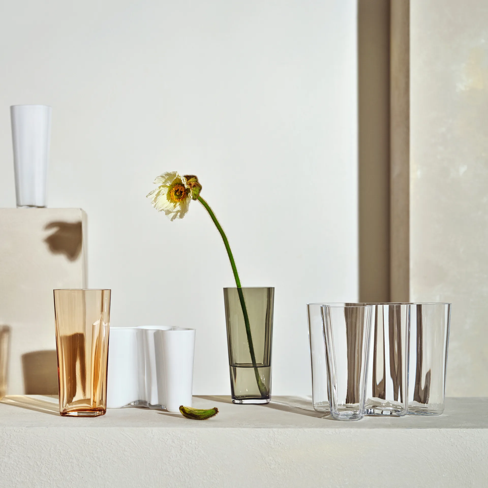 Vaso Aalto branco opala, 120 mm Iittala