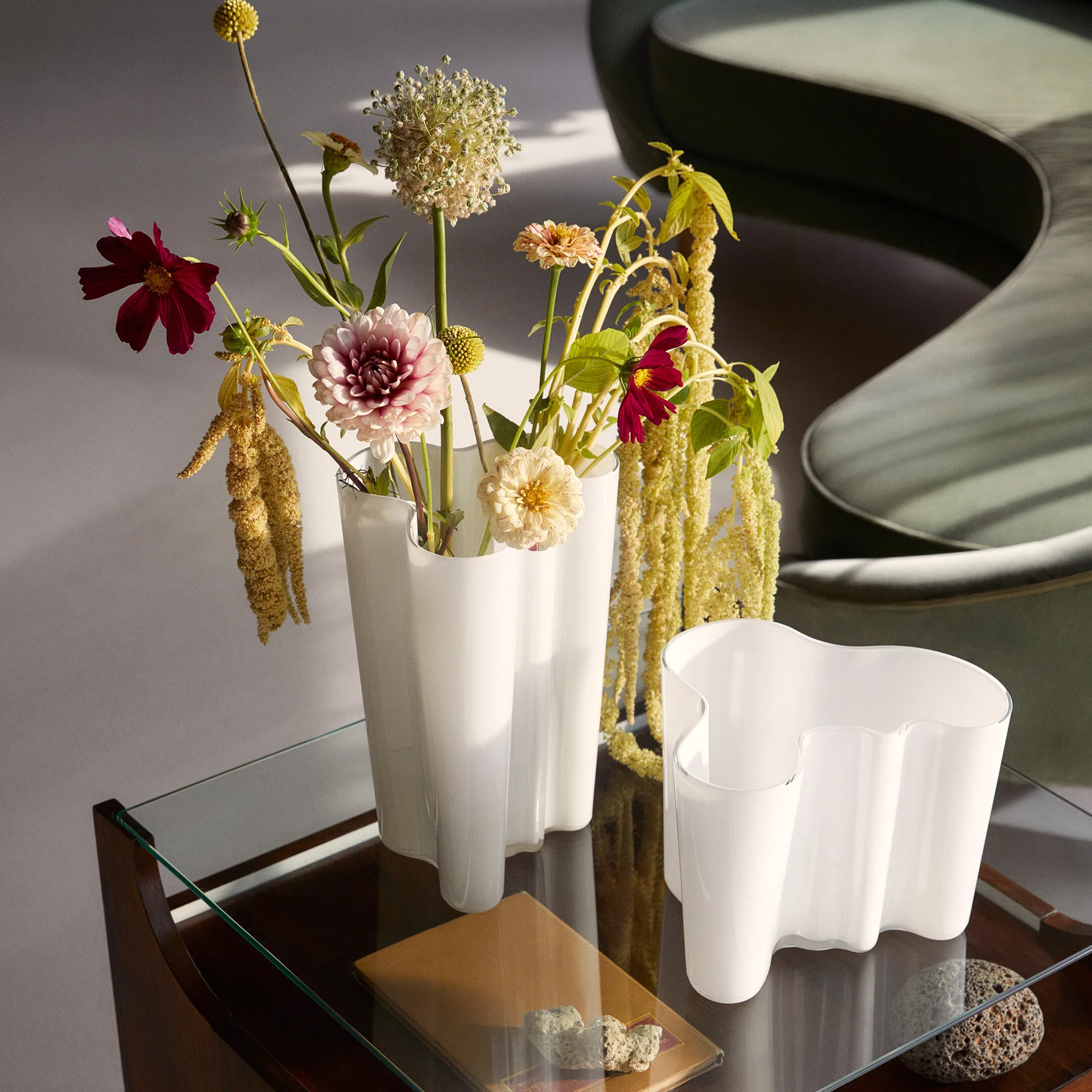 Vaso Aalto branco opala, 160 mm Iittala