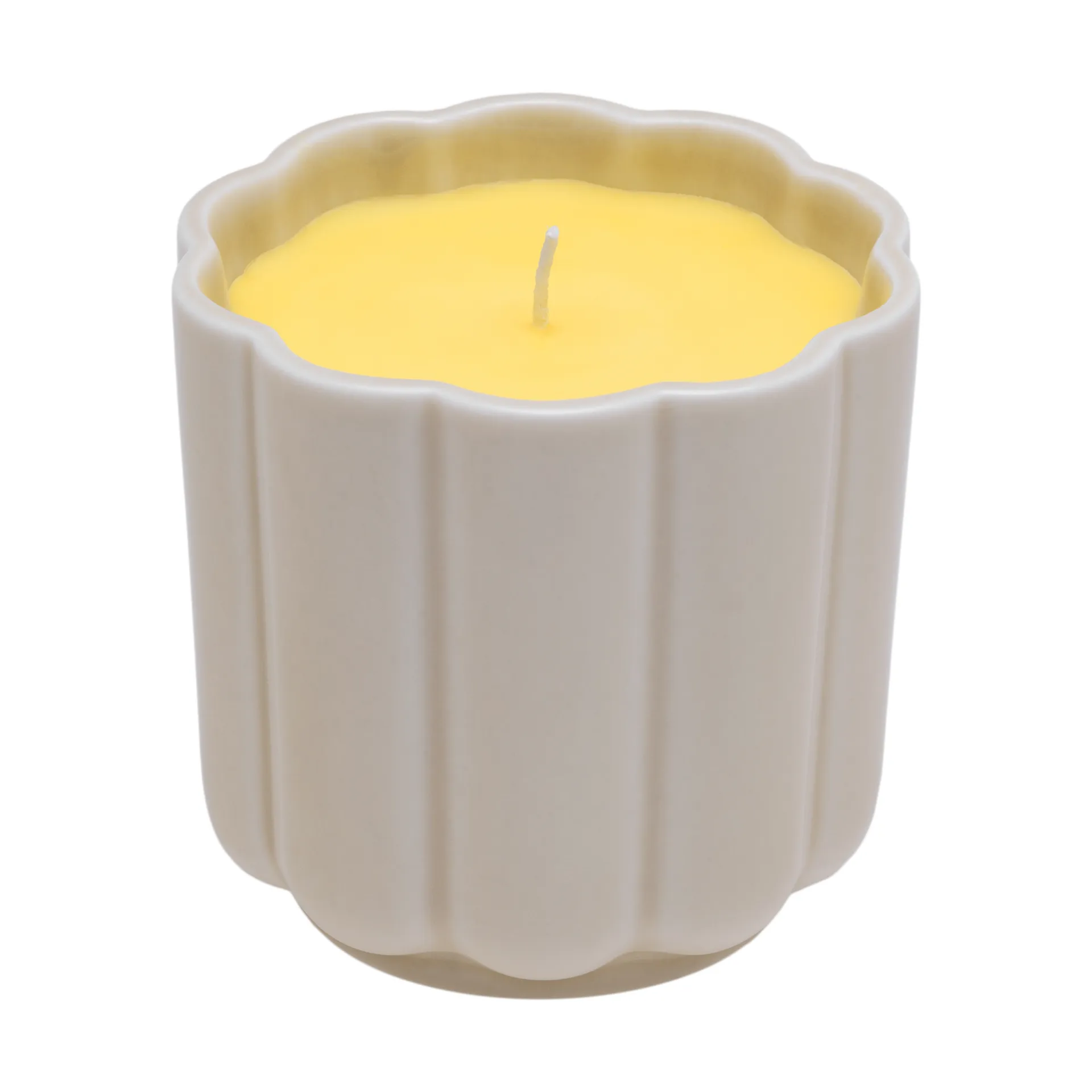 Vela Play em cerâmica redonda, Bege-amarelo Iittala