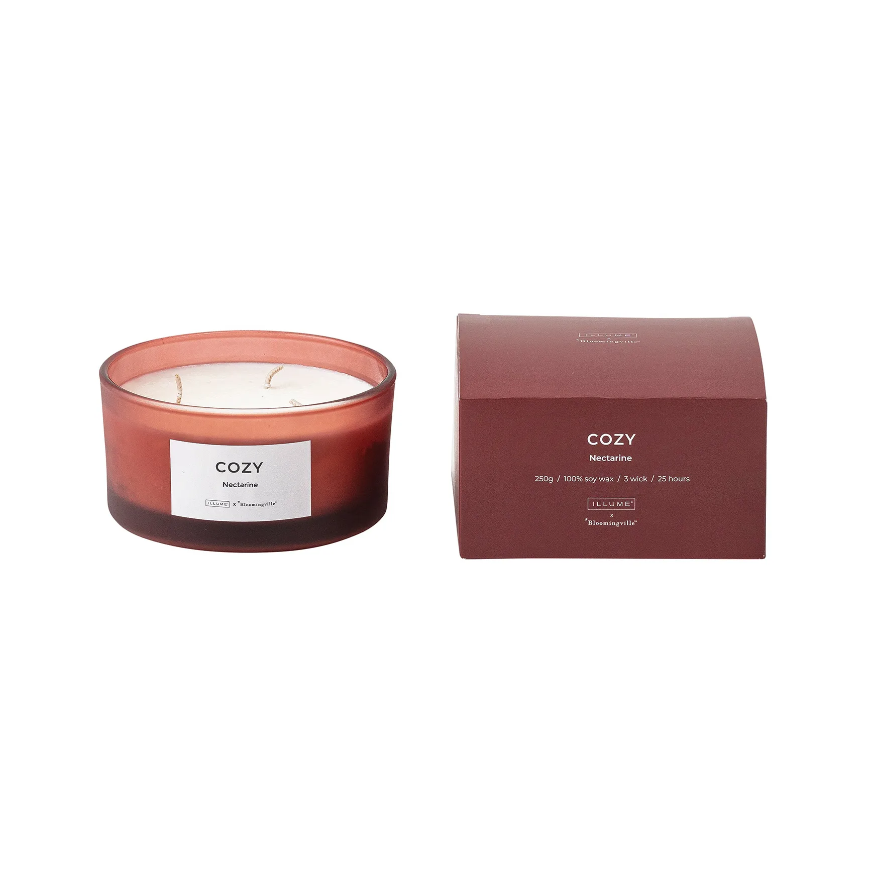 Vela perfumada Cozy Nectarine, 250 g Illume x Bloomingville