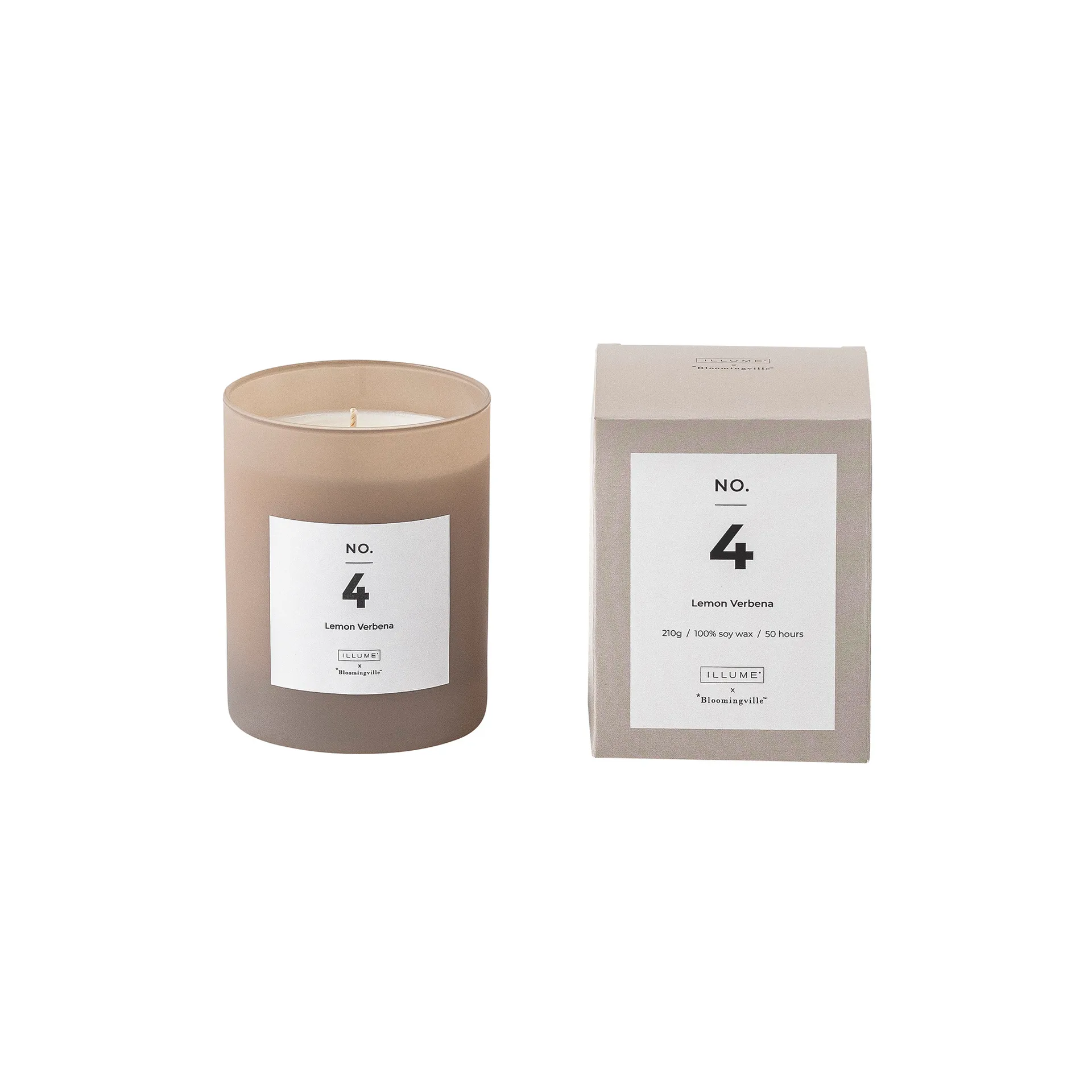 Vela perfumada NO. 4 Lemon Verbena, 200 g + caixa presente Illume x Bloomingville