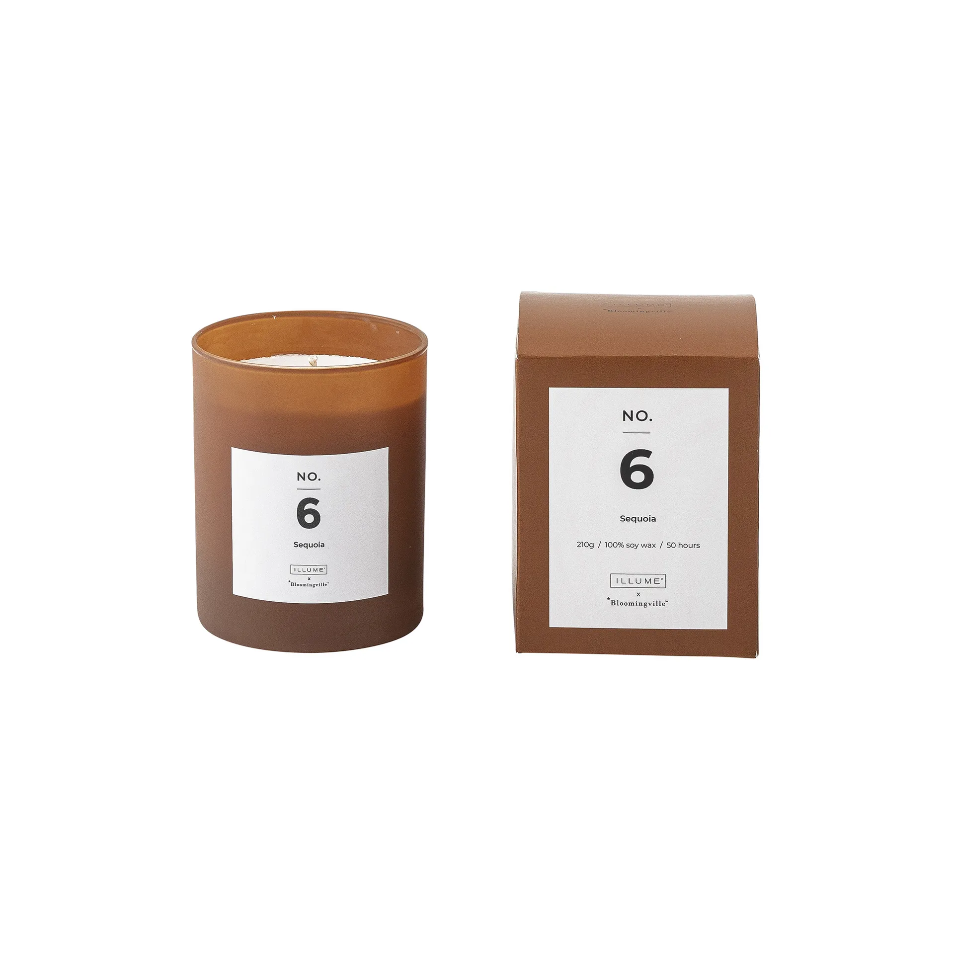 Vela perfumada NO. 6 Sequoia, 200 g + caixa presente Illume x Bloomingville