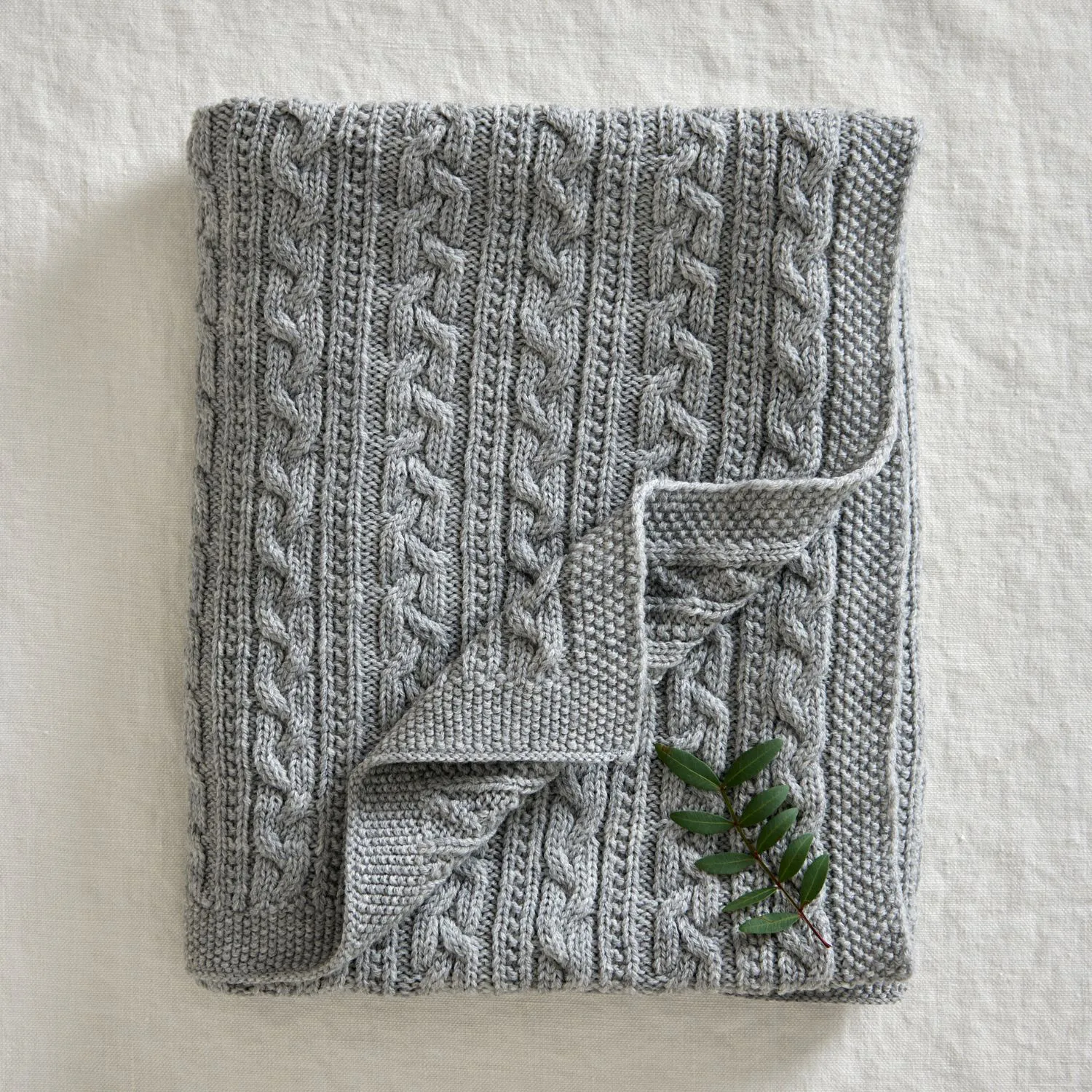 Manta para bebê tricotada em lã merino 80x100 cm, Light grey Jack o Juno