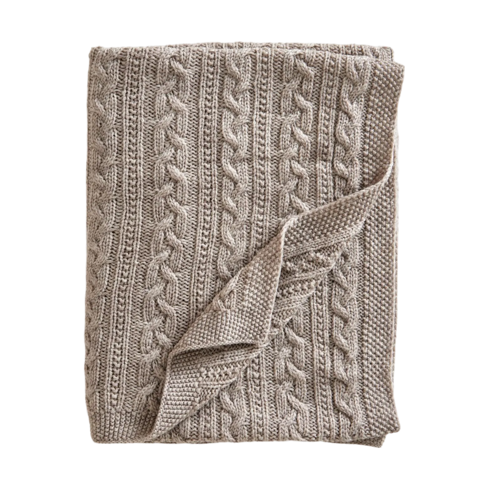 Manta para bebê tricotada em lã merino 80x100 cm, Oatmeal Jack o Juno