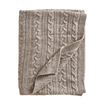 Manta para bebê tricotada em lã merino 80x100 cm - Oatmeal - Jack o Juno