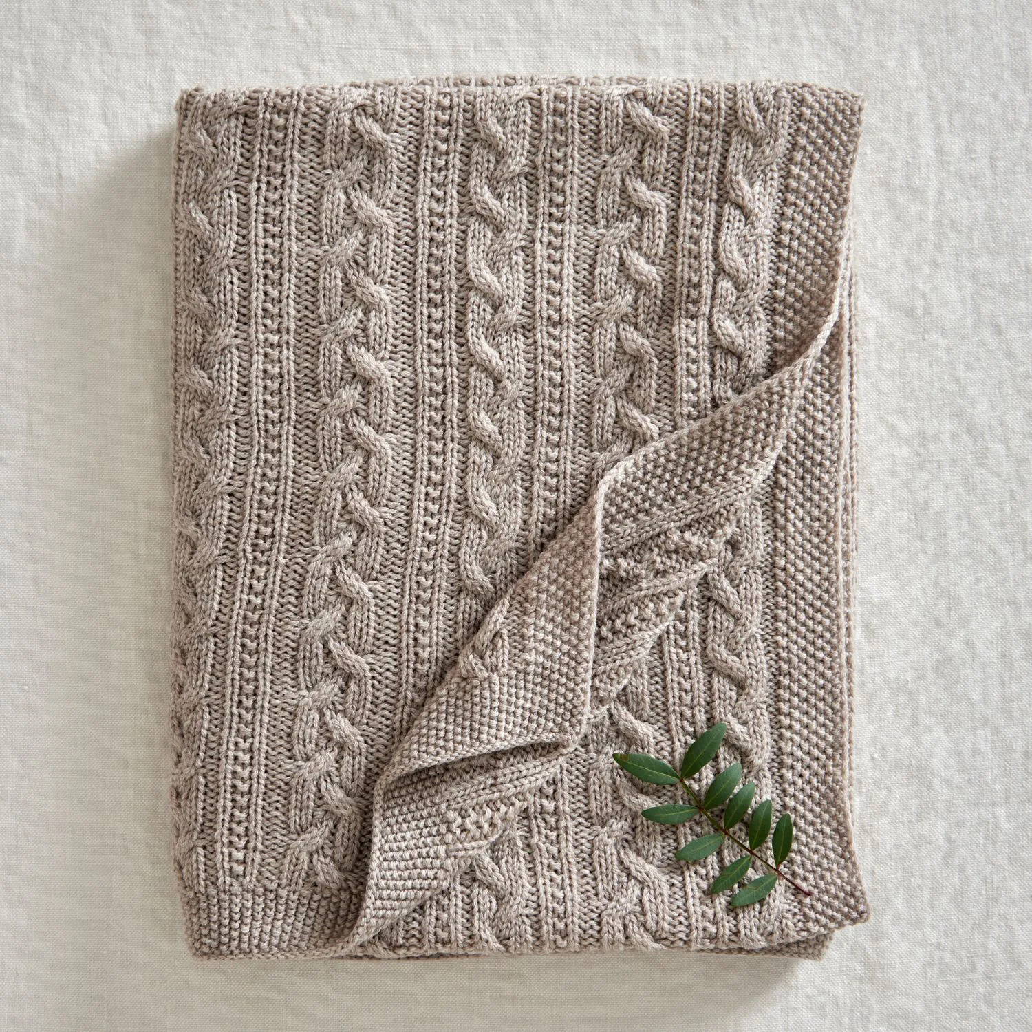 Manta para bebê tricotada em lã merino 80x100 cm, Oatmeal Jack o Juno