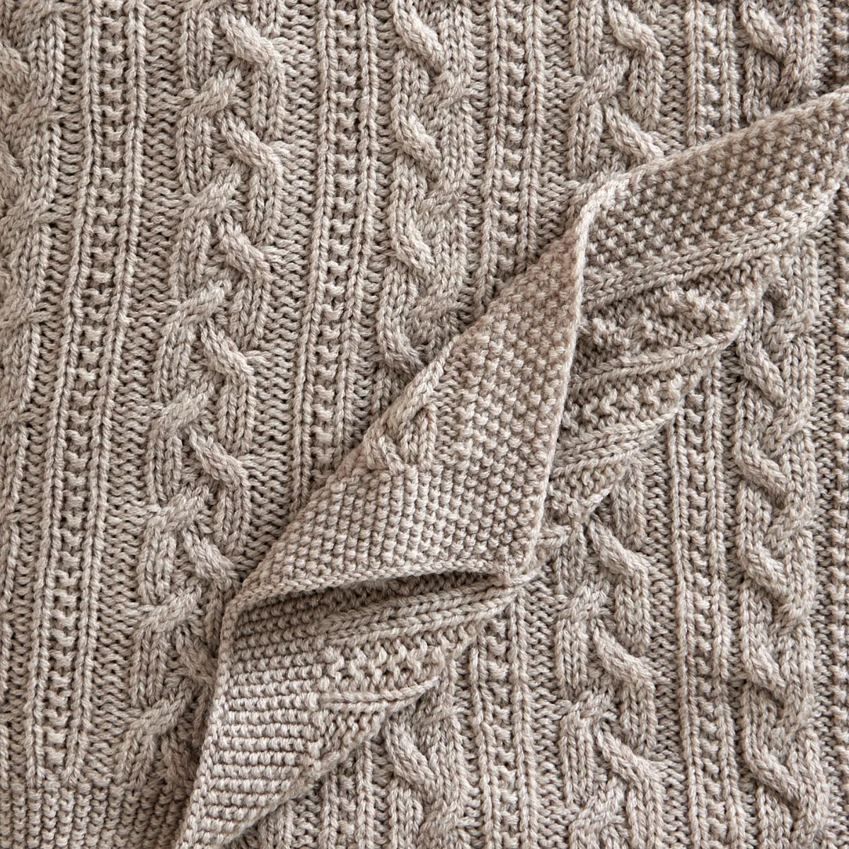 Manta para bebê tricotada em lã merino 80x100 cm, Oatmeal Jack o Juno