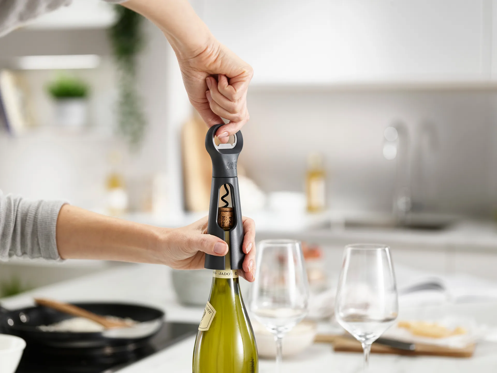 Barstar Saca-rolhas 3-em-1 18,5 cm, Cinza Joseph Joseph