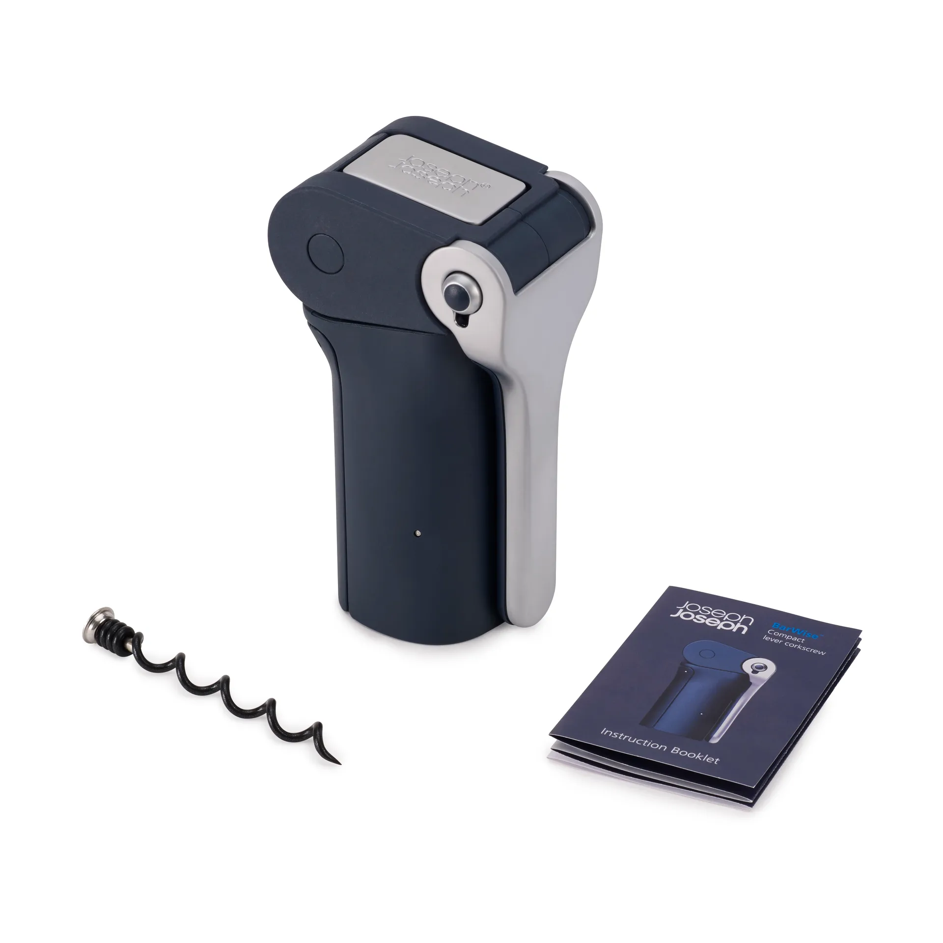 Barwise saca-rolhas compacto com alavanca 12,6 cm, Azul Joseph Joseph