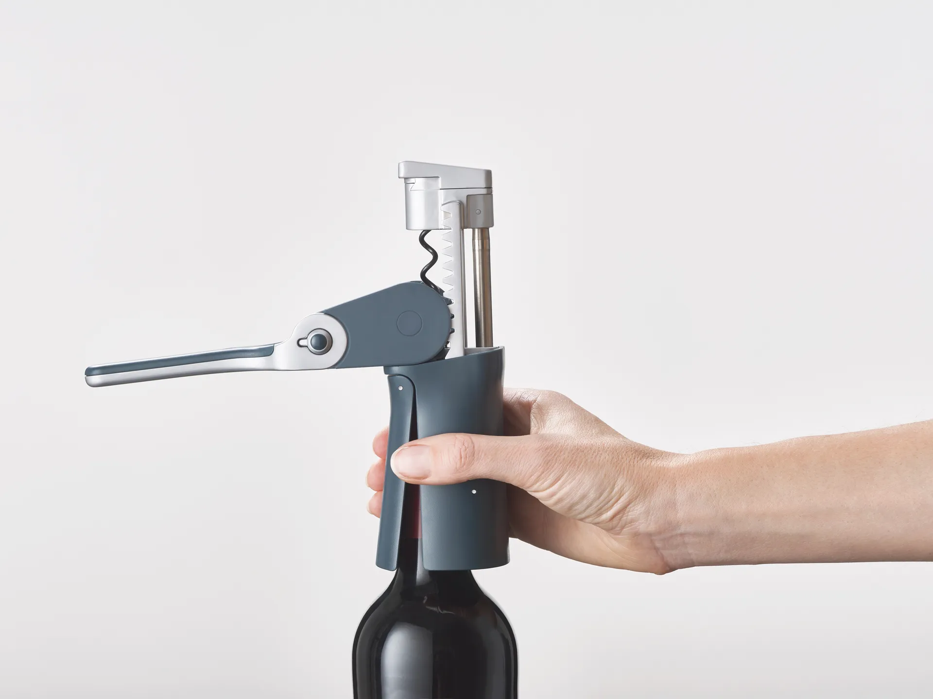 Barwise saca-rolhas compacto com alavanca 12,6 cm, Azul Joseph Joseph