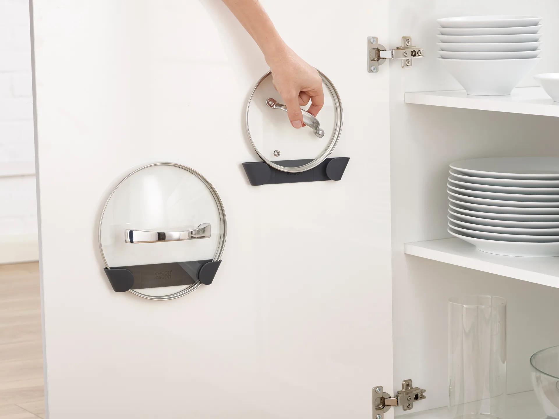 Cupboardstore Suporte para tampas  4 peças, Cinza Joseph Joseph