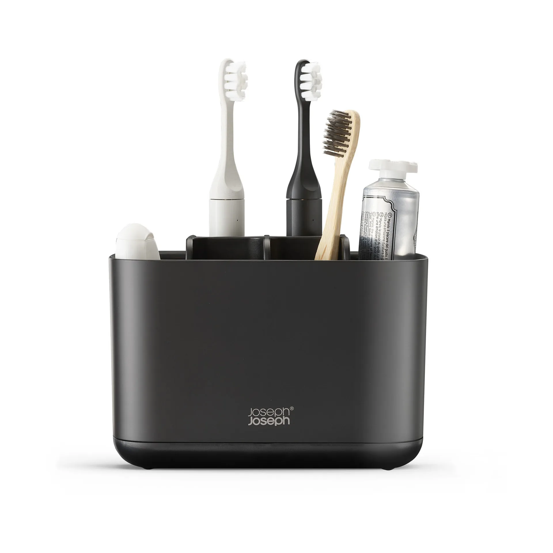Easystore Suporte para escovas de dentes grande 17,6 cm, Preto Joseph Joseph