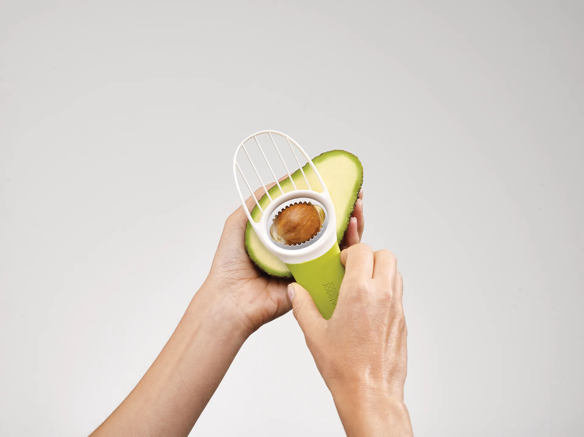 Goavocado cortador de abacate 3-em-1, Verde-branco Joseph Joseph