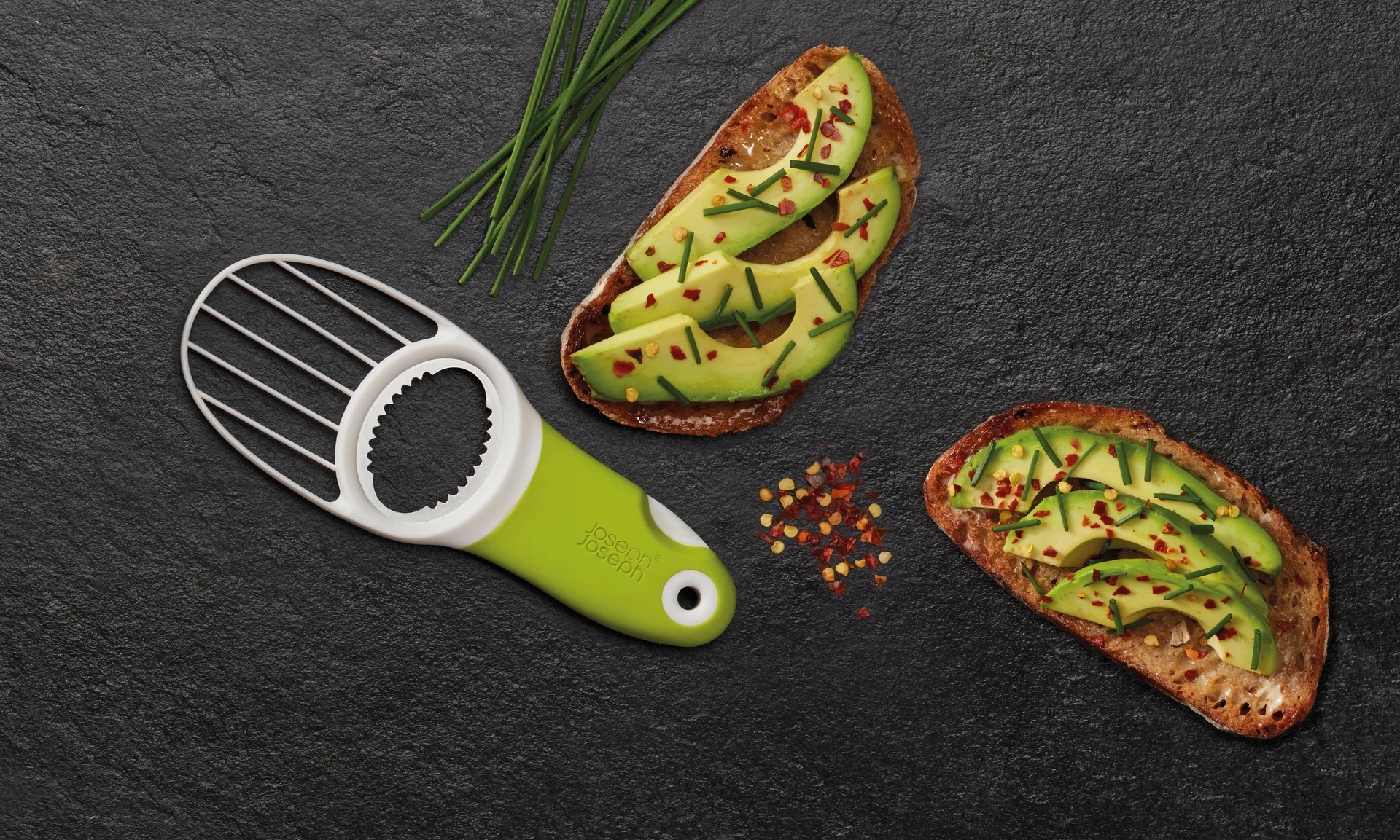 Goavocado cortador de abacate 3-em-1, Verde-branco Joseph Joseph