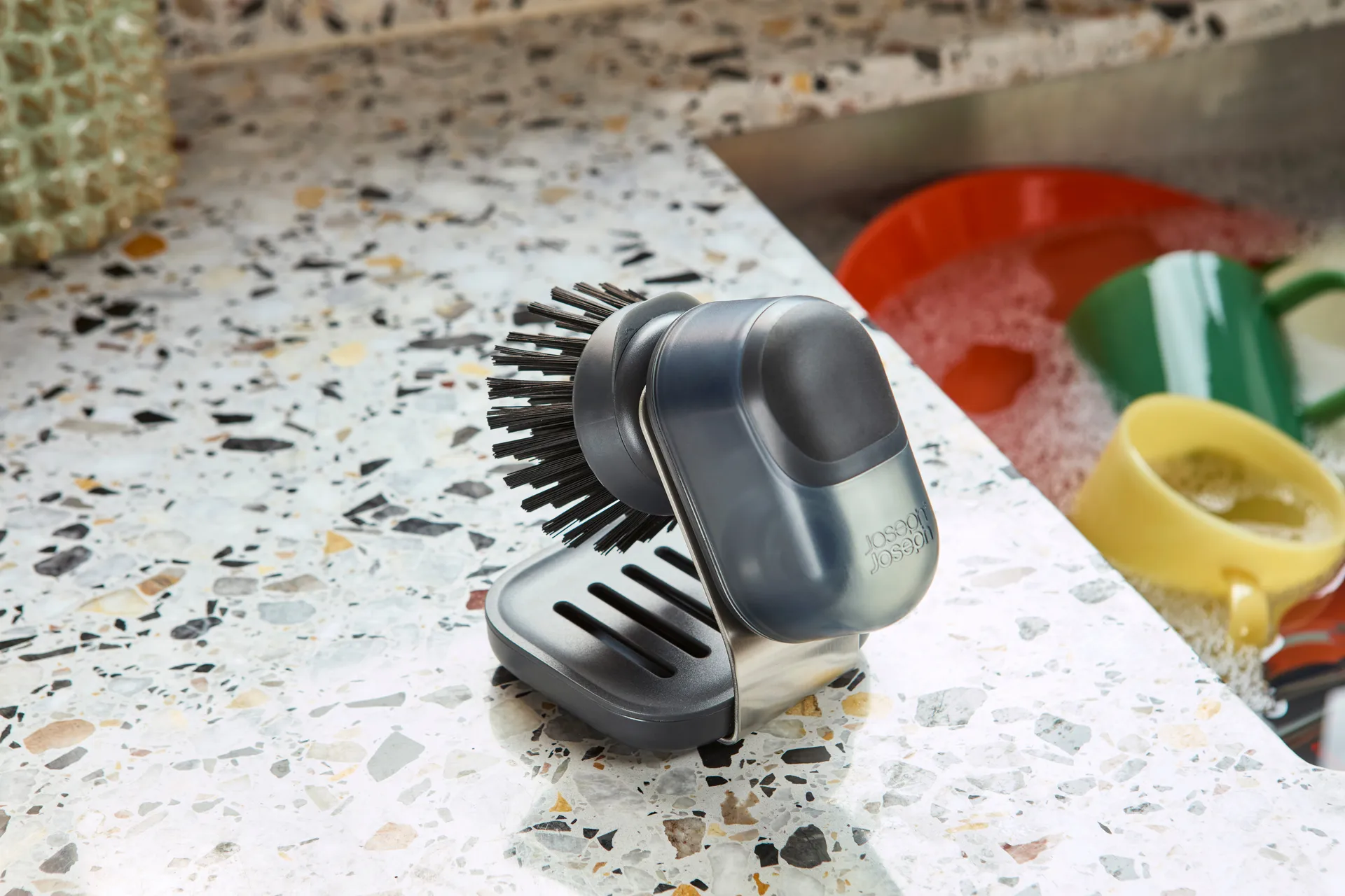 Joseph Joseph Sinktech escova de loiça manual com suporte, Claro Joseph Joseph