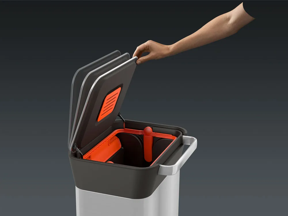 Joseph Joseph Titan trash compactor lixo com pedal 30 L, Aço inoxidável Joseph Joseph