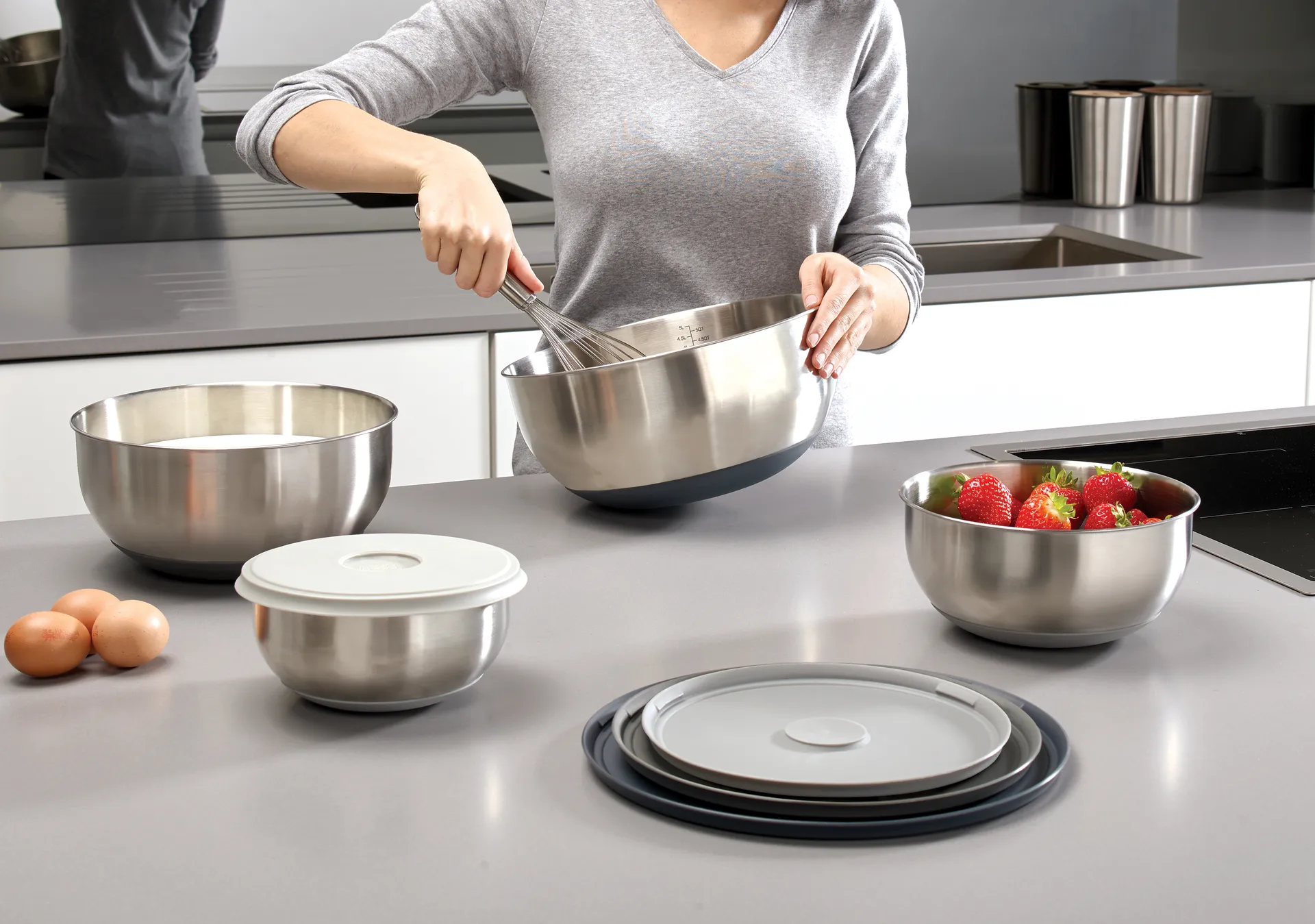 Nest prep & store Conj. tigelas 8 peças., Aço Joseph Joseph