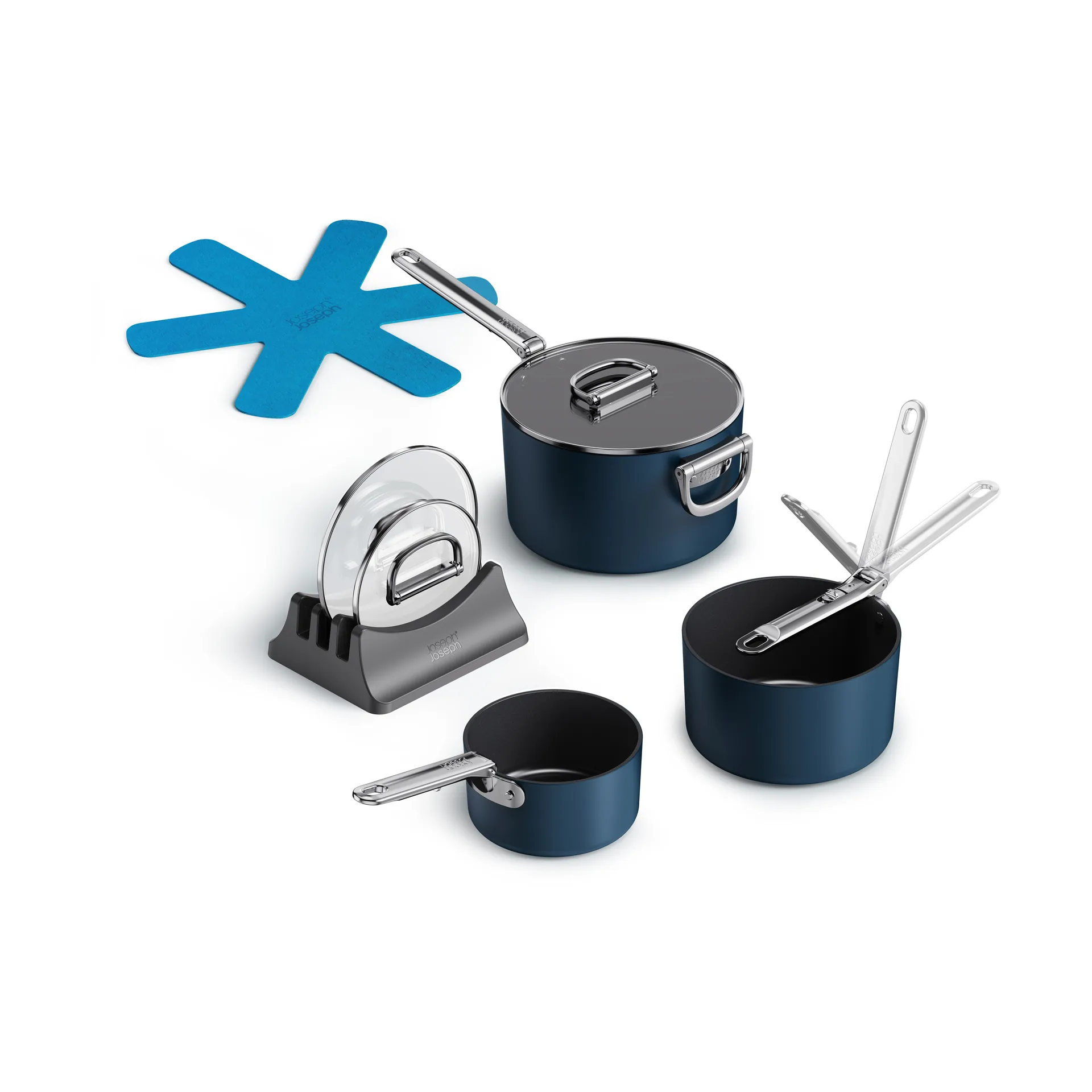 Space Conj. panelas antiaderentes 8 peças, Azul Joseph Joseph