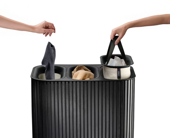 Tota Trio Luxe cesto de roupa 90 L, Preto Joseph Joseph