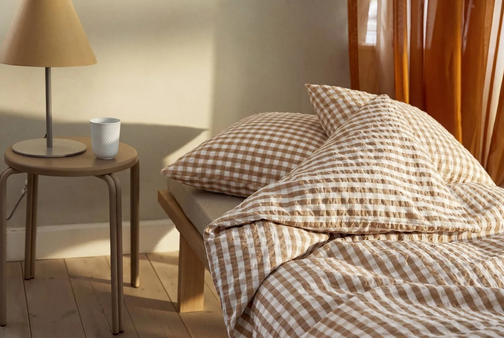 Conjunto de cama Bæk&Bølge 220x220 cm, Caramelo-offwhite Juna