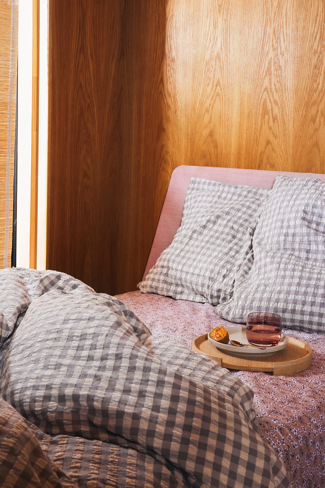 Conjunto de cama Bæk&Bølge 220x220 cm, cinza-bétula Juna
