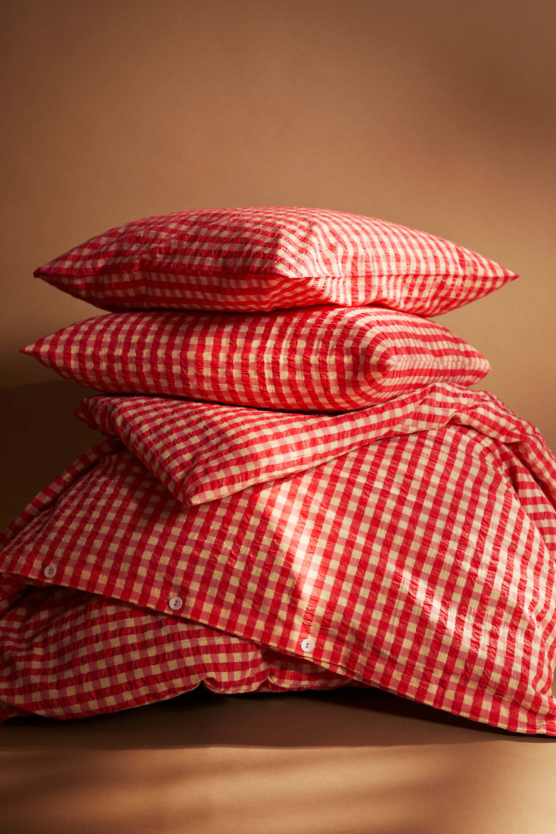 Conjunto de cama Bæk&Bølge 220x220 cm, Vermelho-amarelo Juna