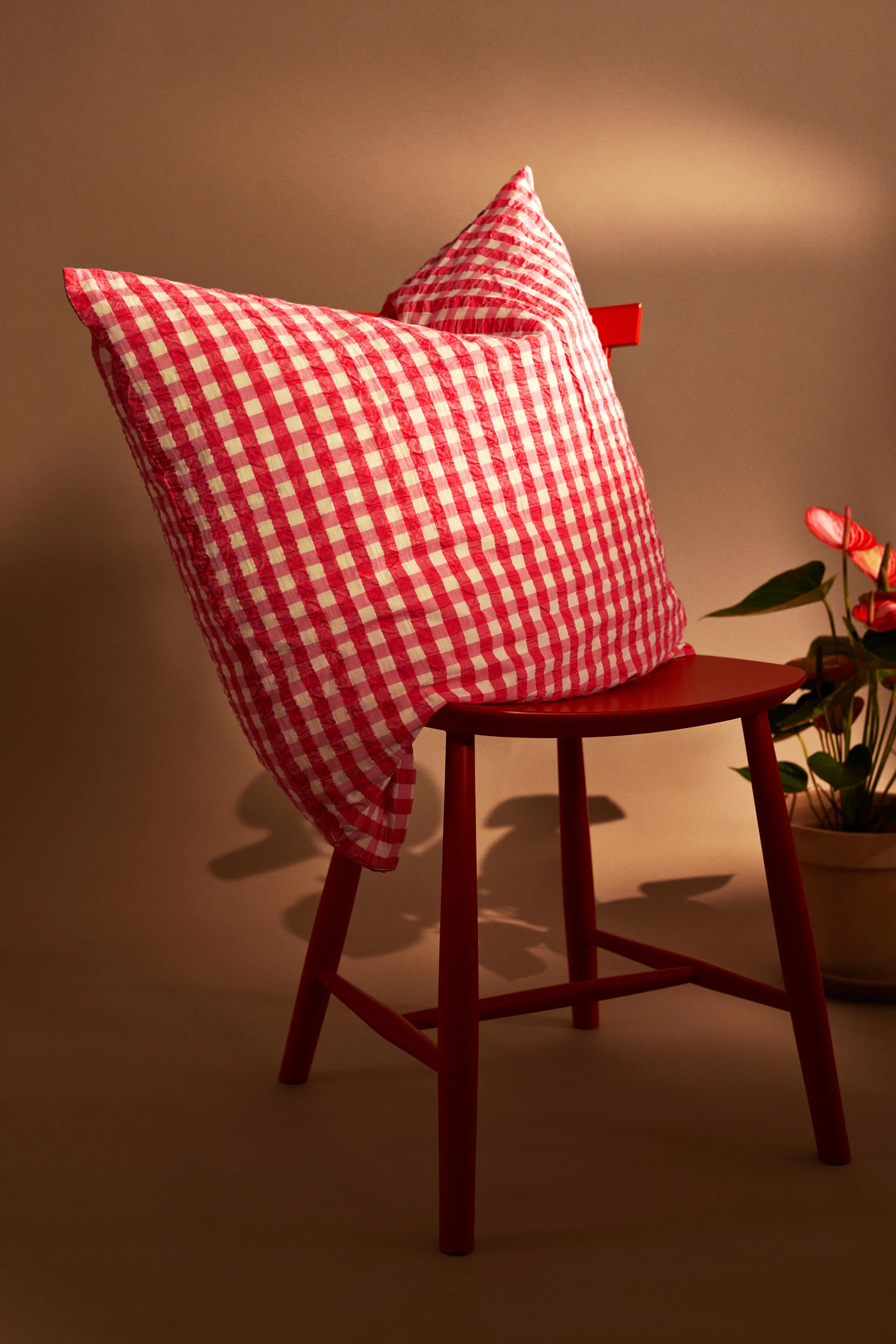 Conjunto de cama Bæk&Bølge 220x220 cm, Vermelho-amarelo Juna