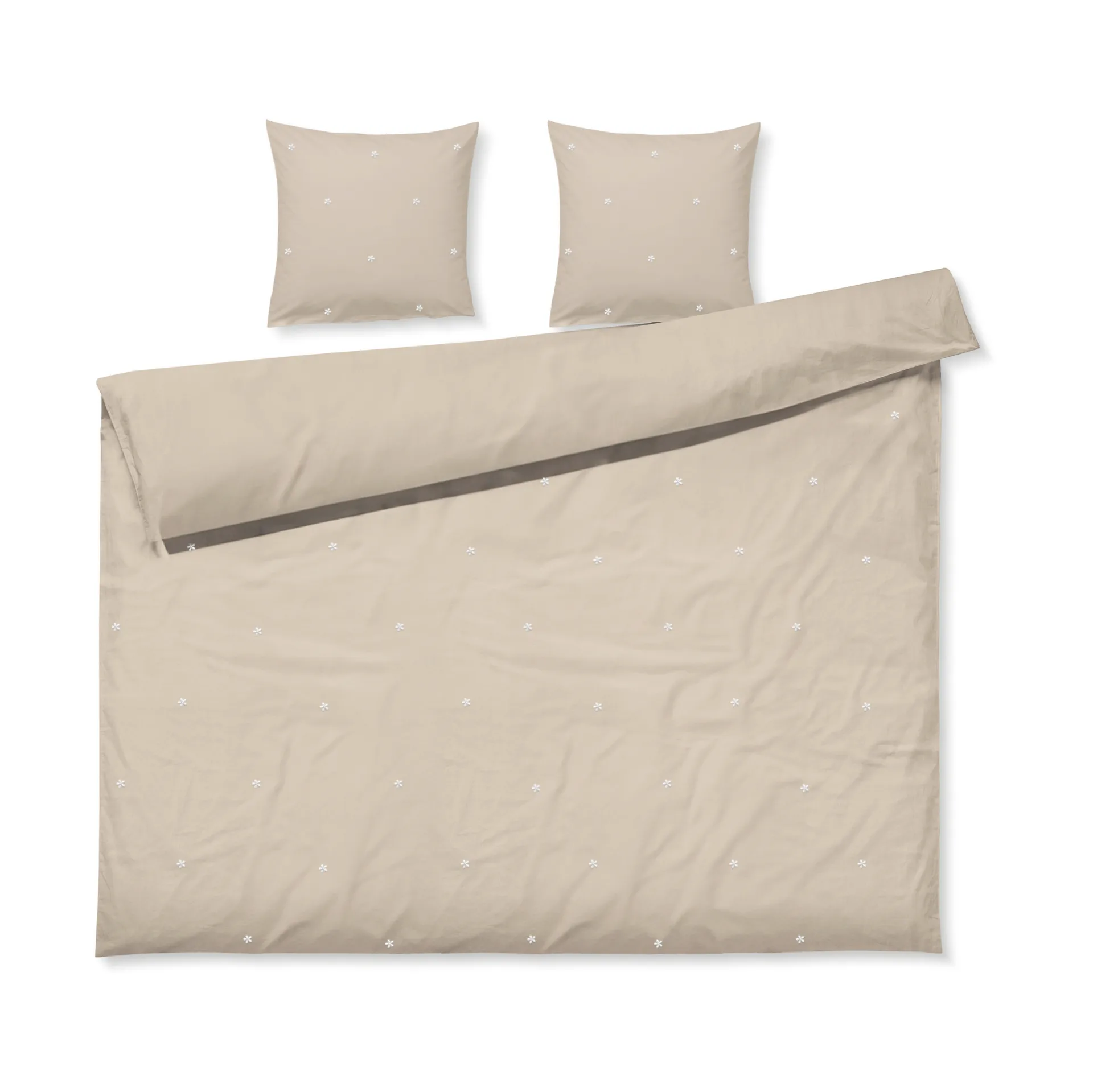 Conjunto de cama Daisy 220x220 cm, Sand-branco Juna