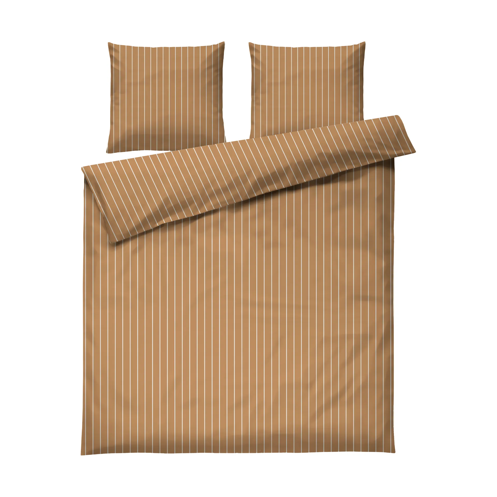 Soft conjunto de capa de edredão, 220x220/2x50x60 cm, Caramelo-offwhite Juna