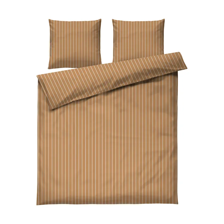 Soft conjunto de capa de edredão, 220x220/2x50x60 cm - Caramelo-offwhite - Juna