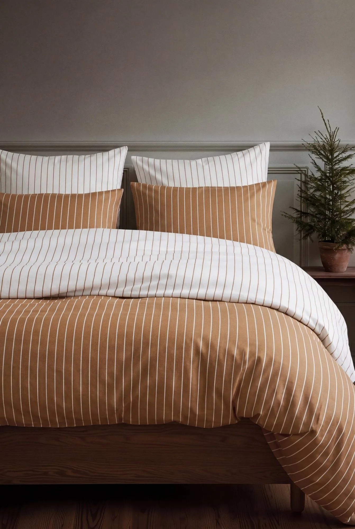 Soft conjunto de capa de edredão, 220x220/2x50x60 cm, Offwhite-caramelo Juna