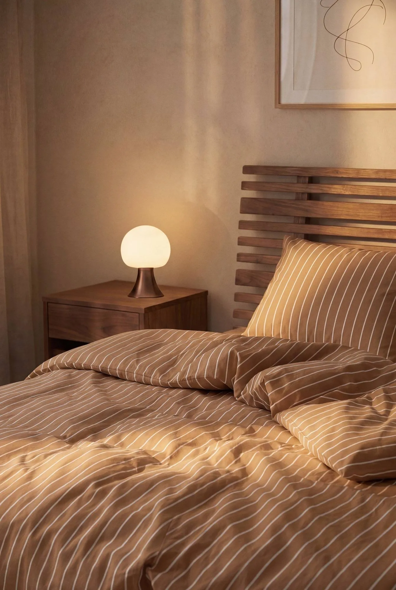 Soft conjunto de edredão, 150x210/50x60 cm, Caramelo-offwhite Juna