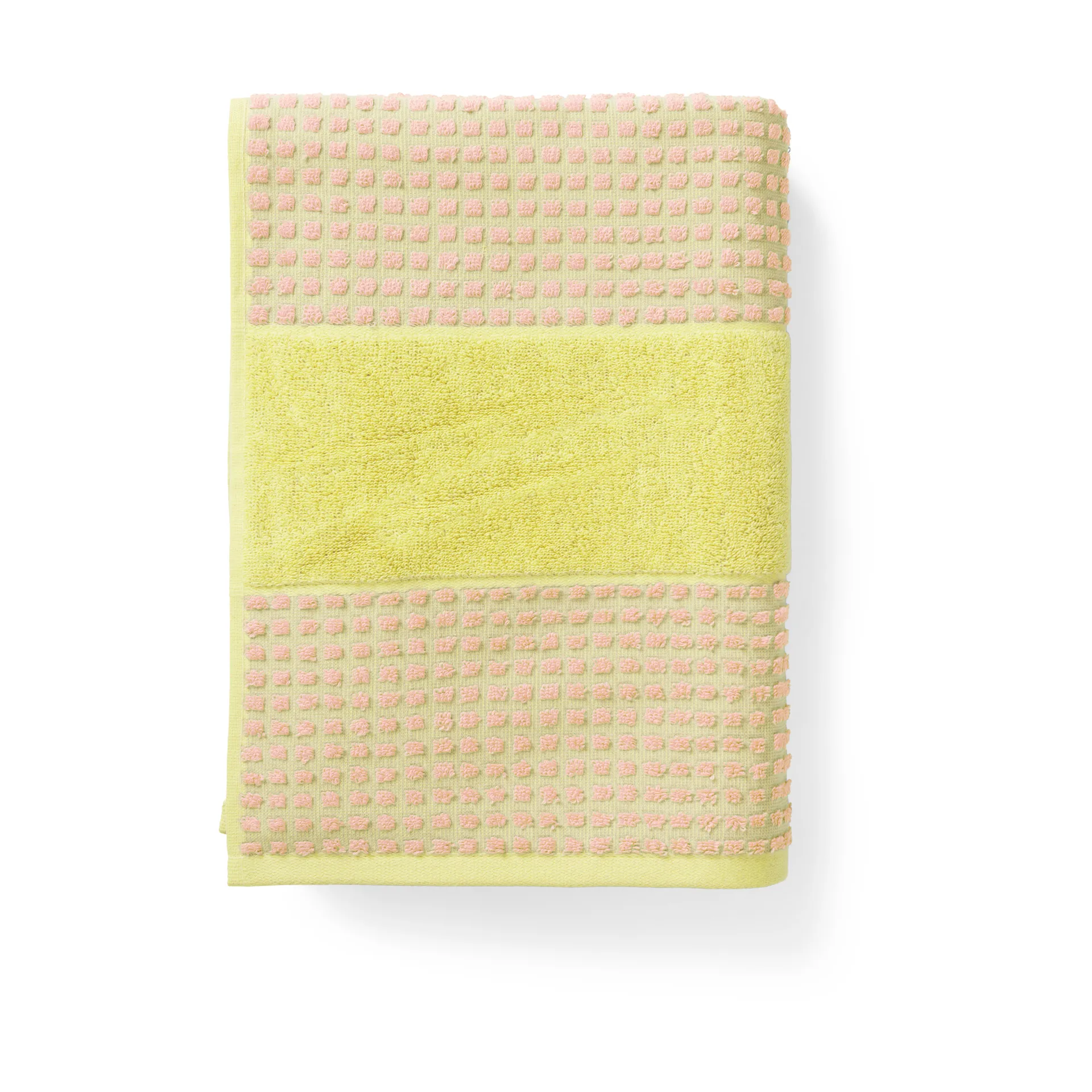 Toalha Check 50x100 cm, Amarelo-rosa Juna