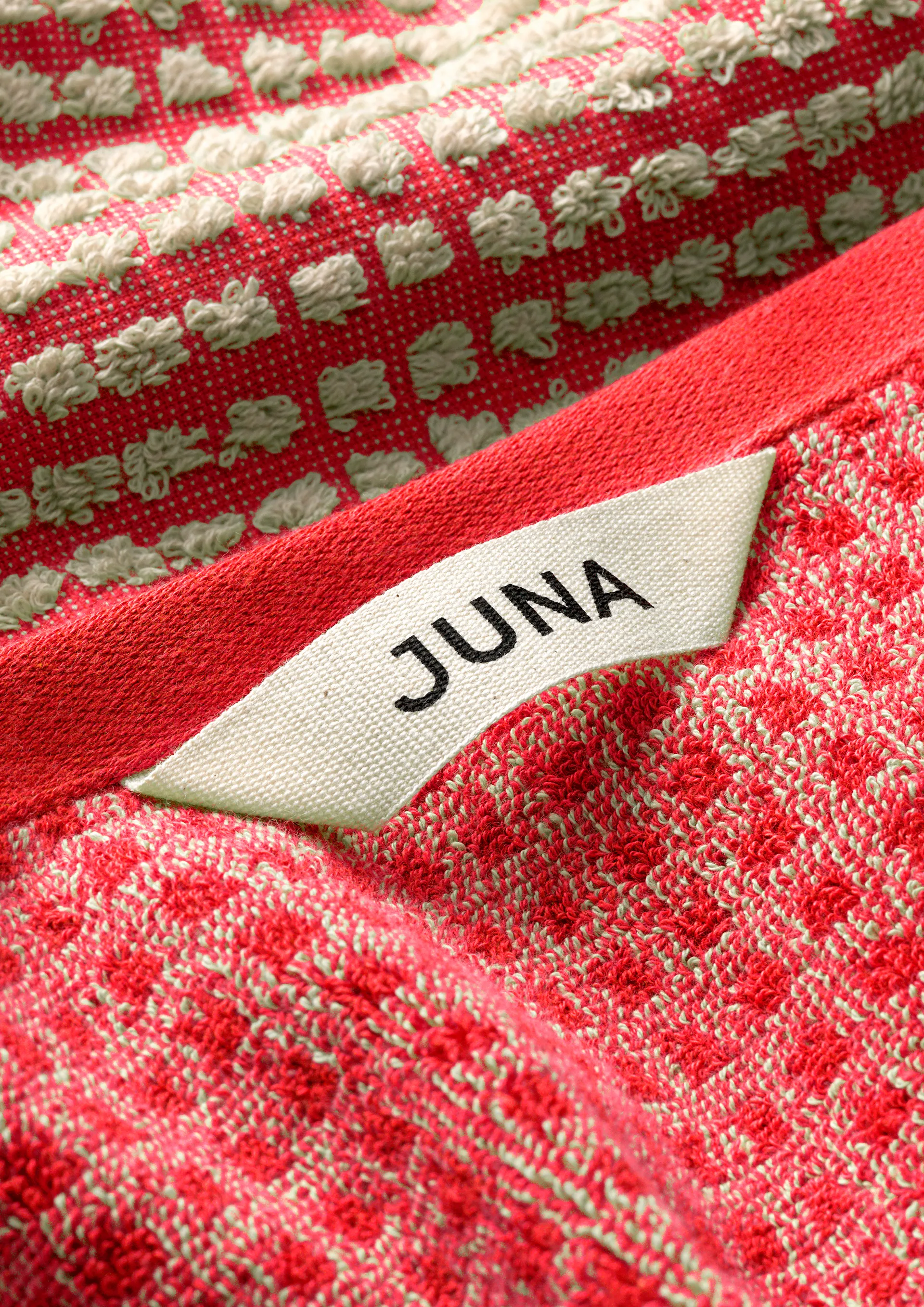 Toalha Check 50x100 cm, Verde-areia Juna