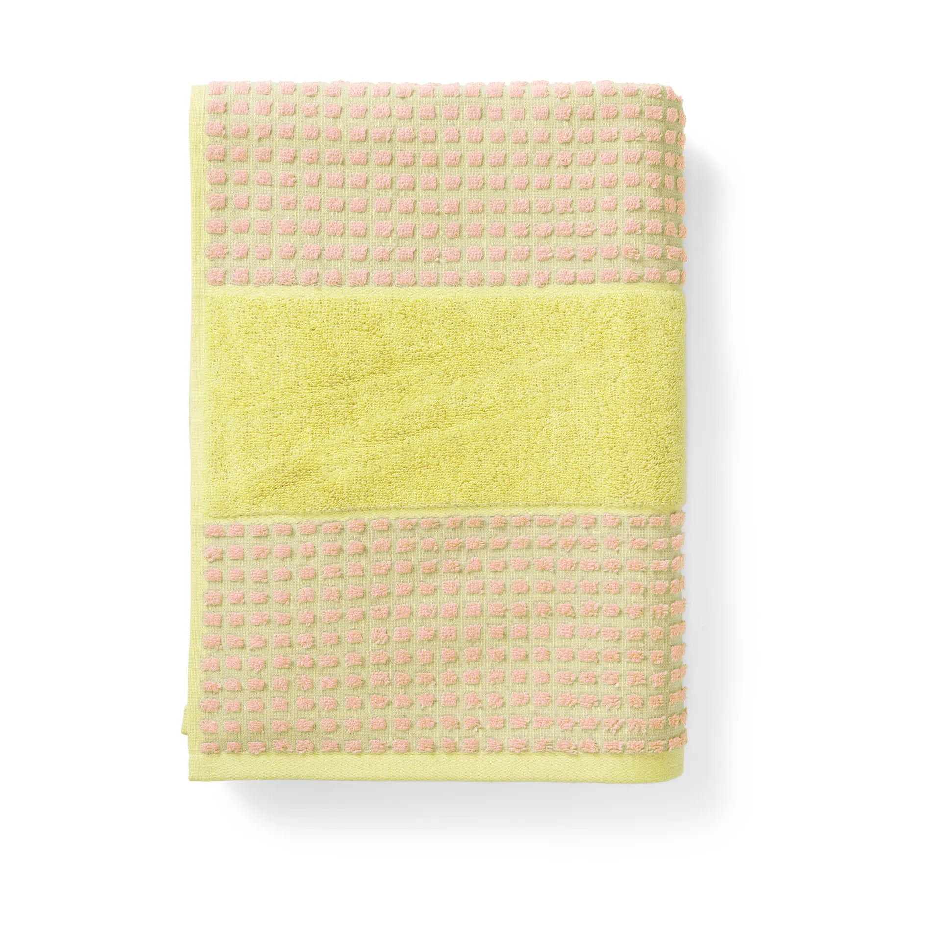 Toalha Check 70x140 cm, Amarelo-rosa Juna
