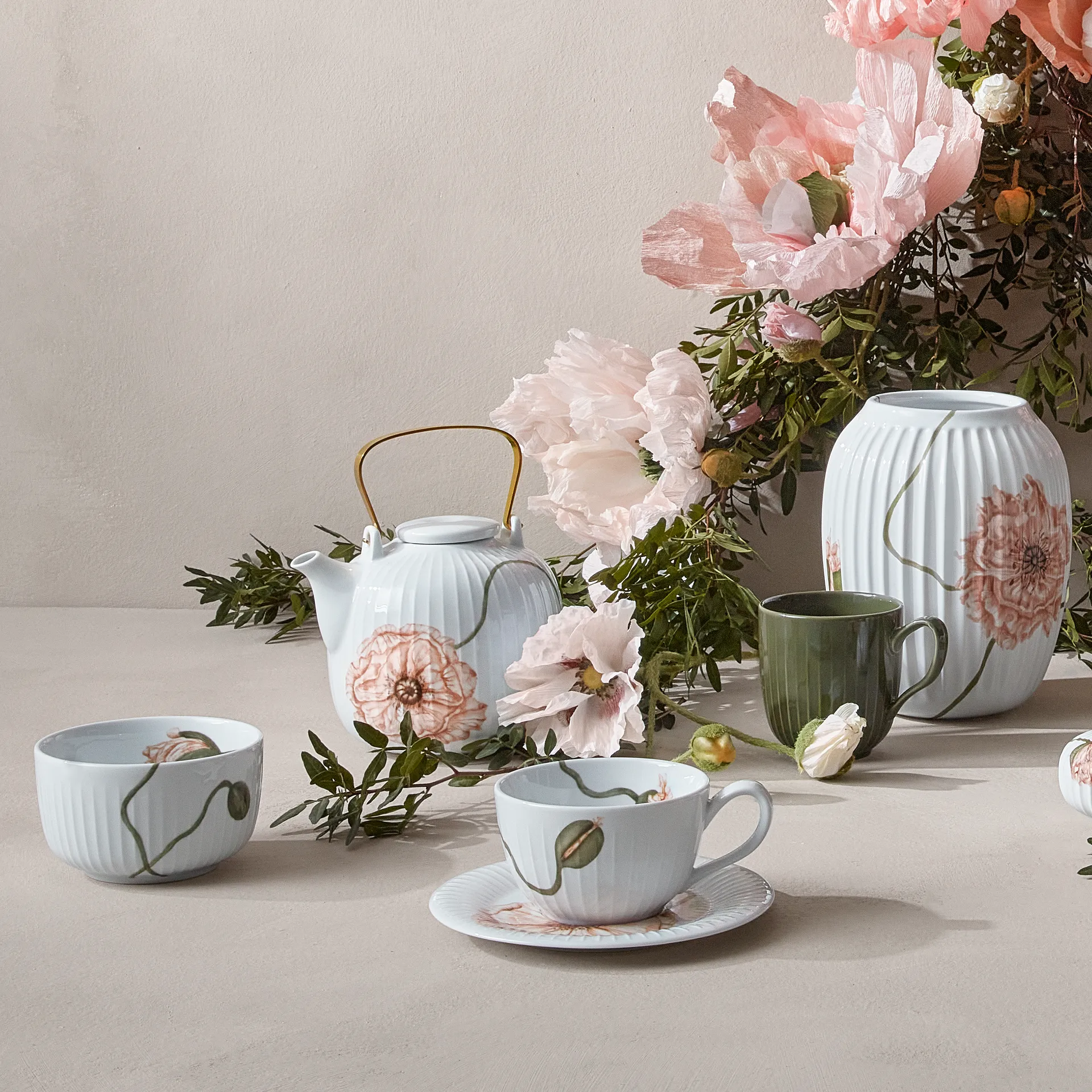 Bule de chá Hammershøi Poppy 1,2 L, branco Kähler