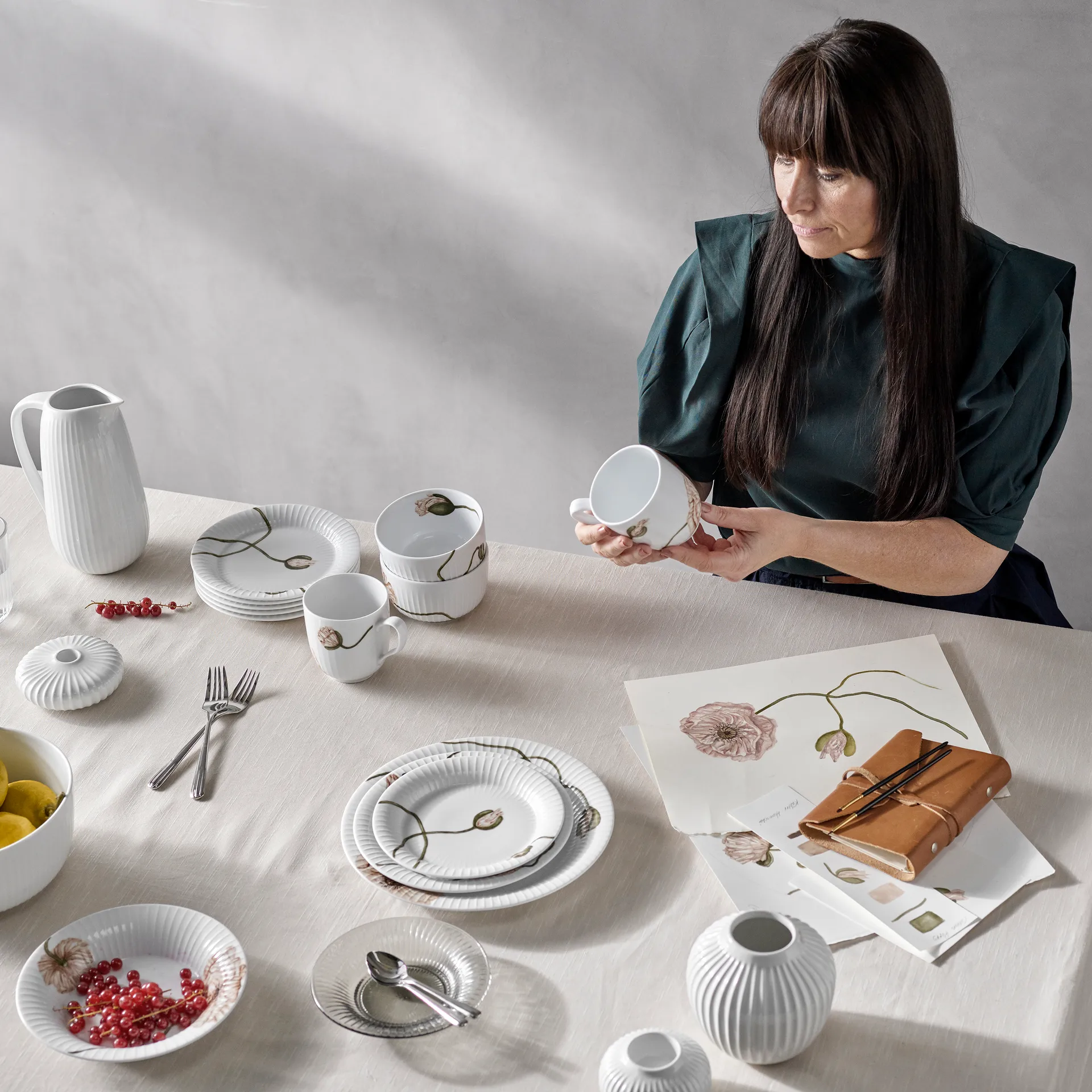 Caneca Hammershøi Poppy 33 cl, branco Kähler