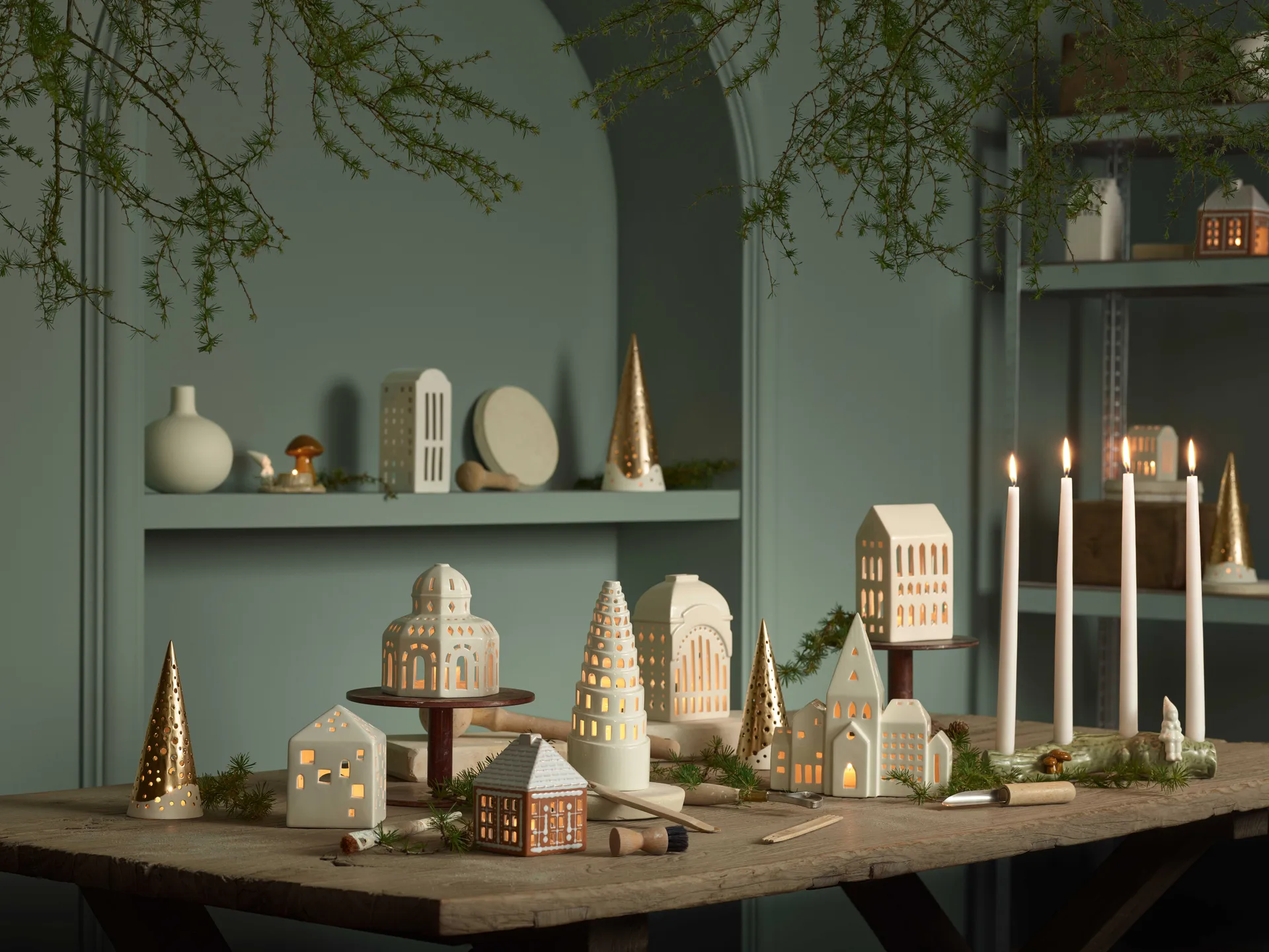 Casa vela Gingerbread small 11 cm, Castanho Kähler