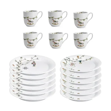 Conjunto de louça de Natal em porcelana Hammershøi Christmas 18 peças - Kähler