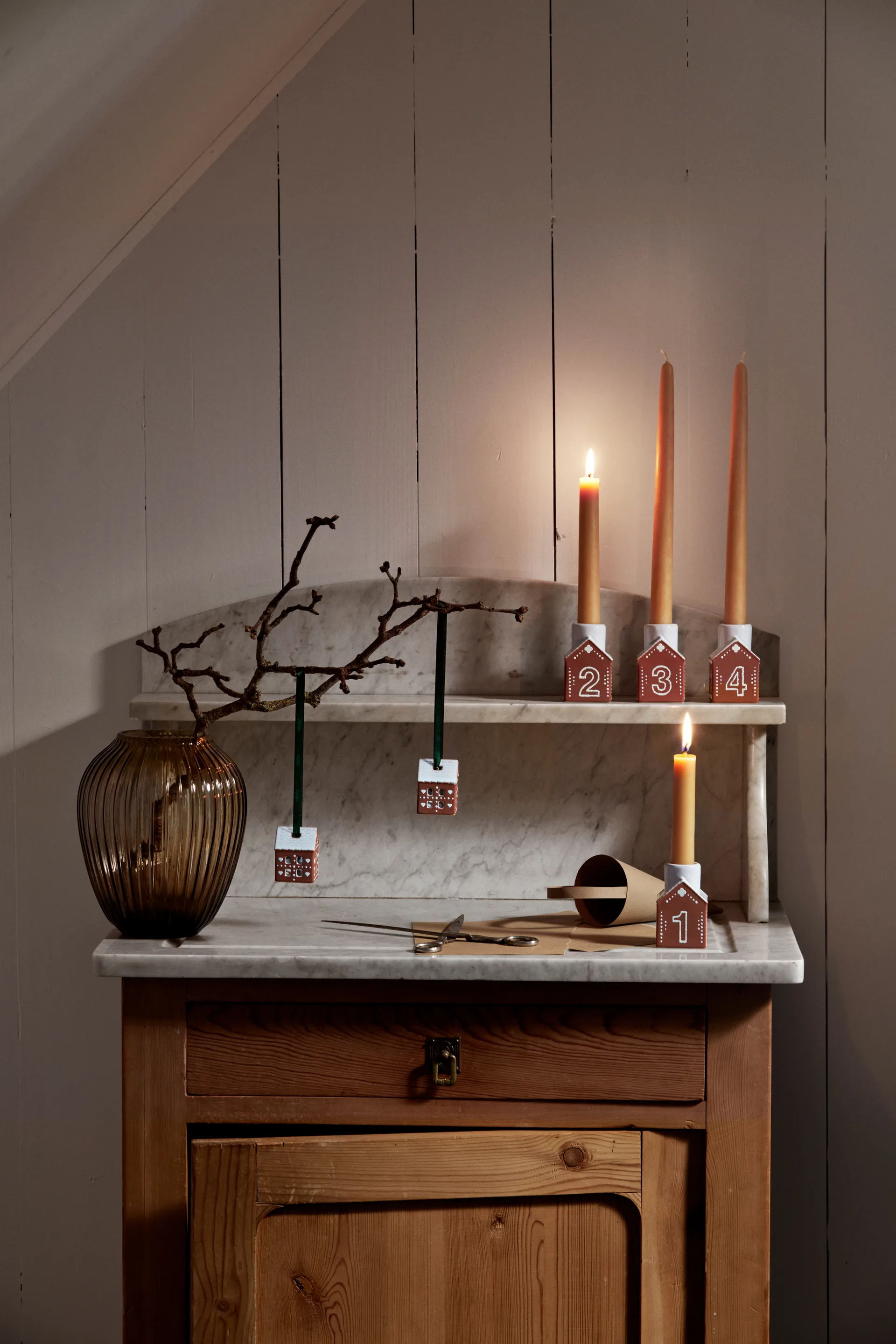 Gingerbread pendente de Natal 5cm 2 unidades, Castanho Kähler