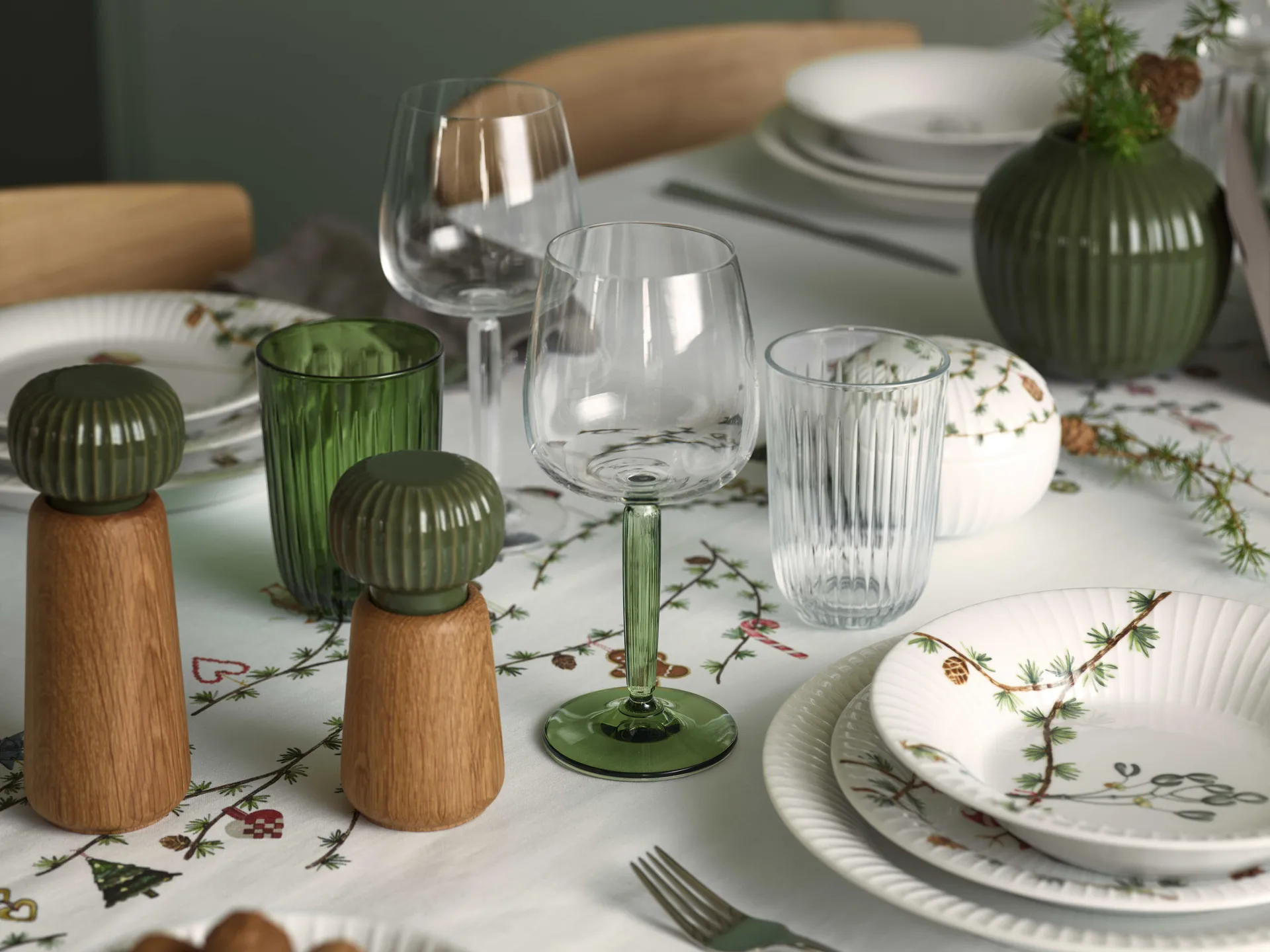 Hammershøi taça de vinho tinto 49 cl 2 unidades, Transparente-verde Kähler