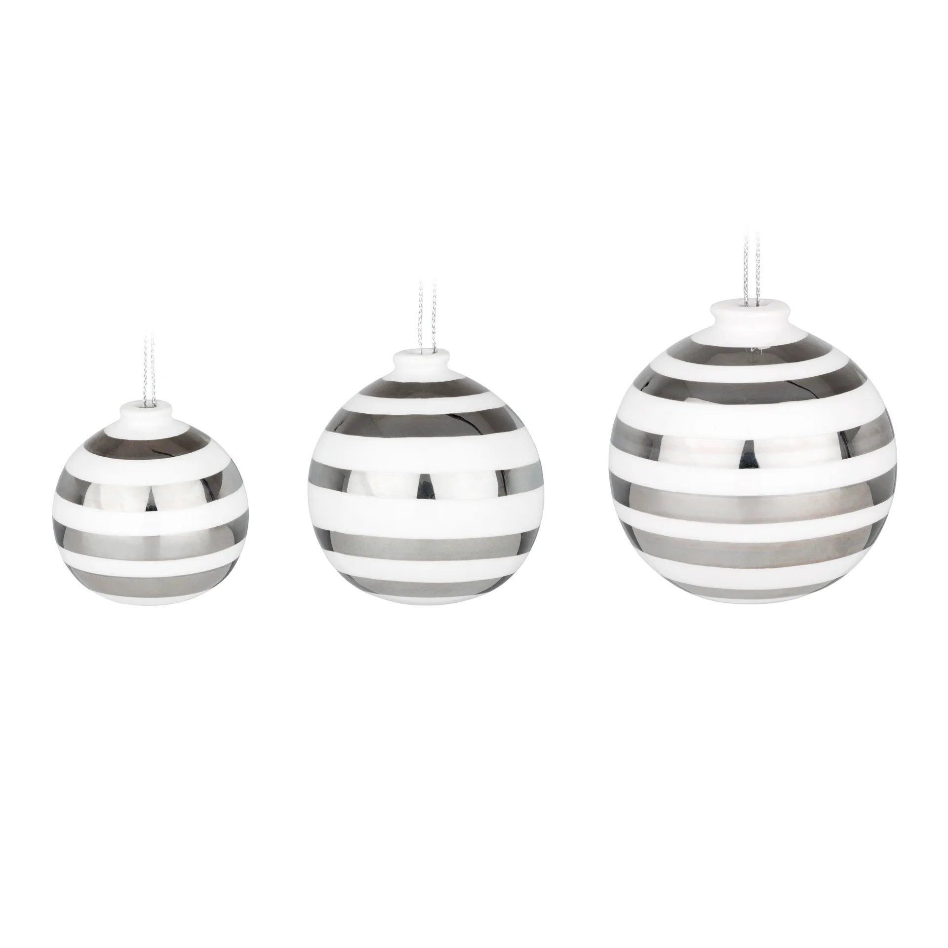 Omaggio bolas de natal 3-unidades, Prata Kähler