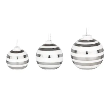 Omaggio bolas de natal 3-unidades - Prata - Kähler