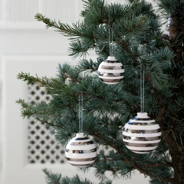 Omaggio bolas de natal 3-unidades - Prata - Kähler