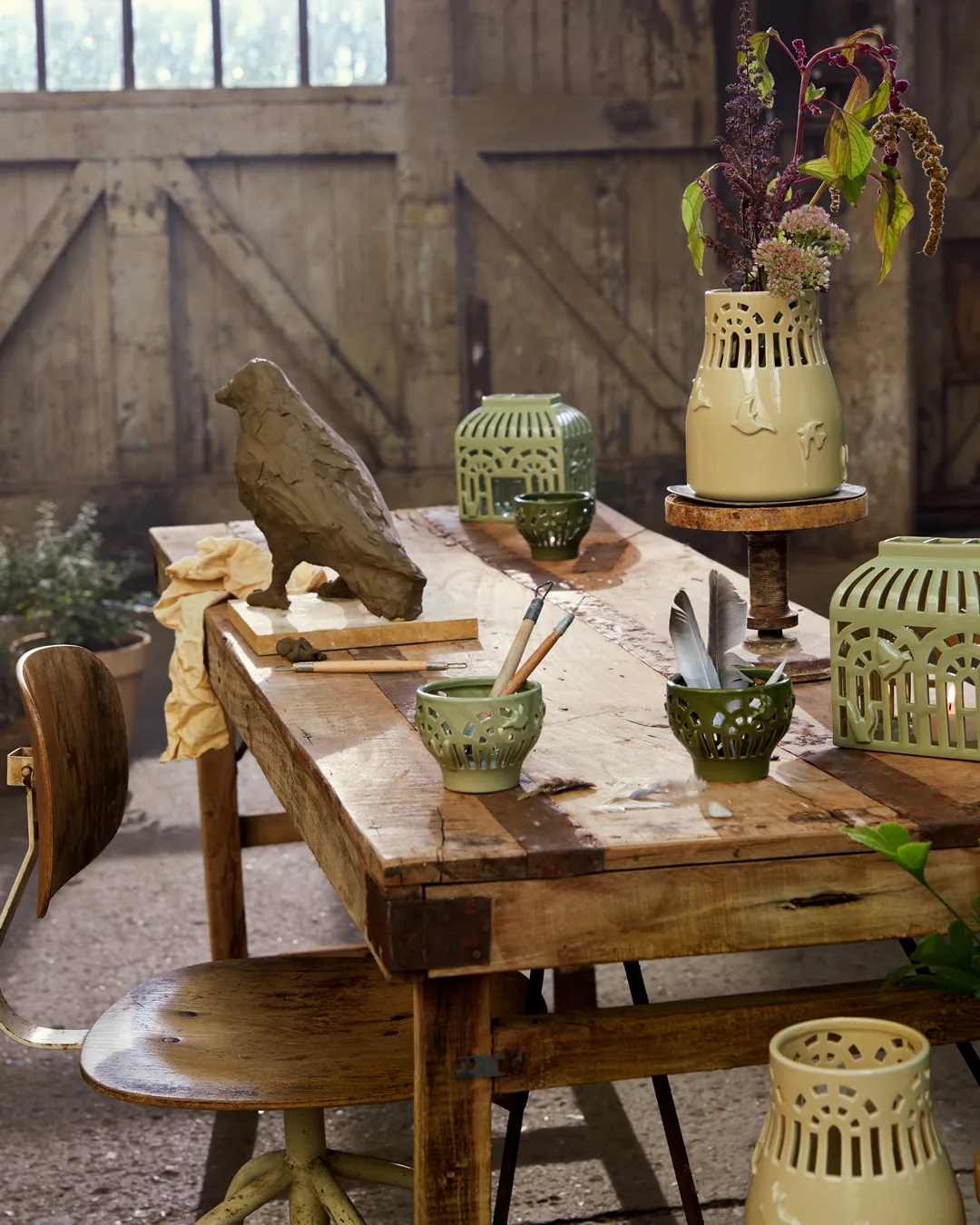 Orangery suporte de vela Ø9 cm, Verde jardim Kähler