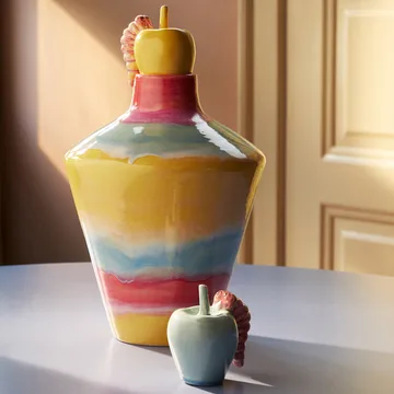 Poppery maçã com decoração de larva - Mint-rosa - Kähler