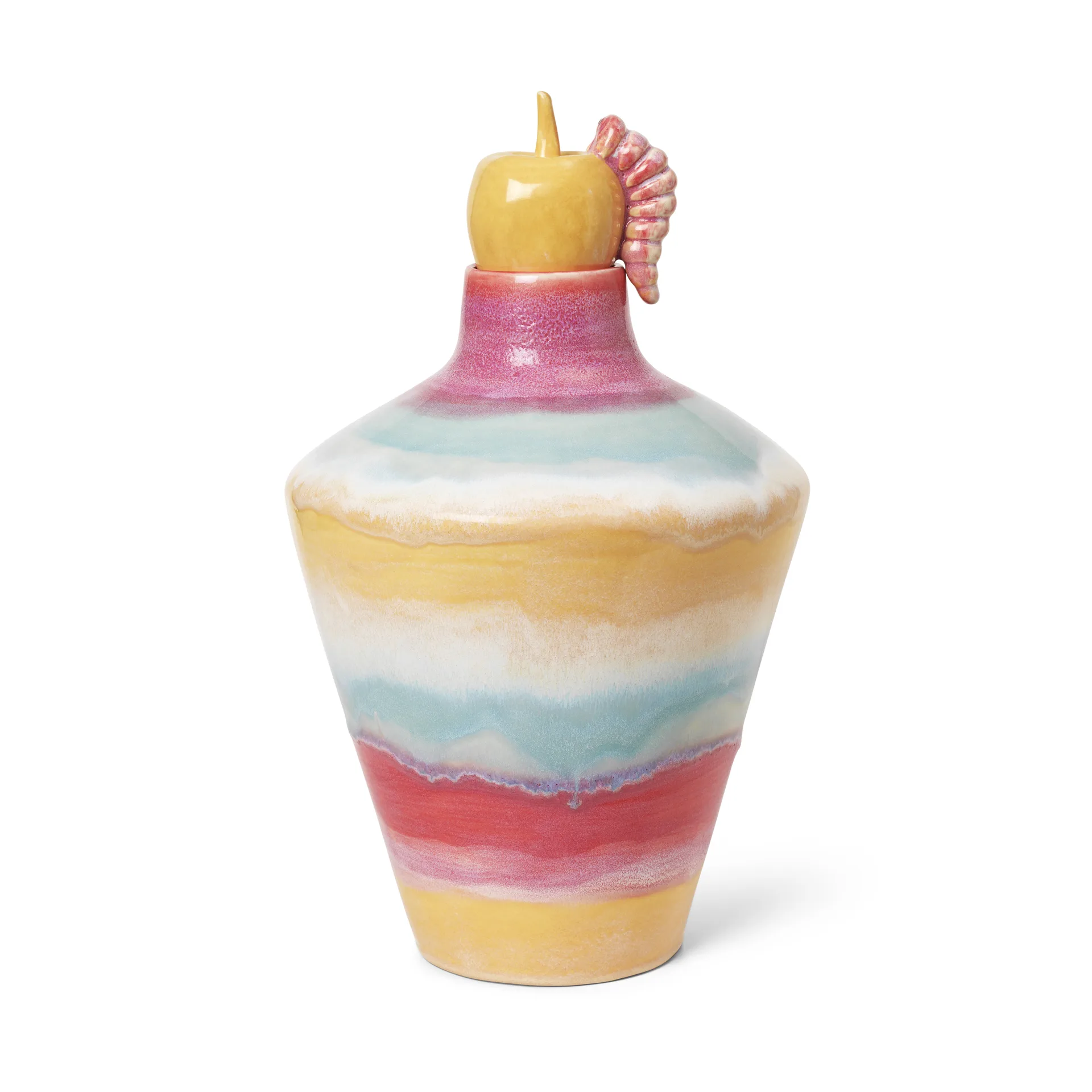 Poppery vaso com maçã 32 cm, Pink-mint-amarelo Kähler