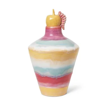 Poppery vaso com maçã 32 cm - Pink-mint-amarelo - Kähler