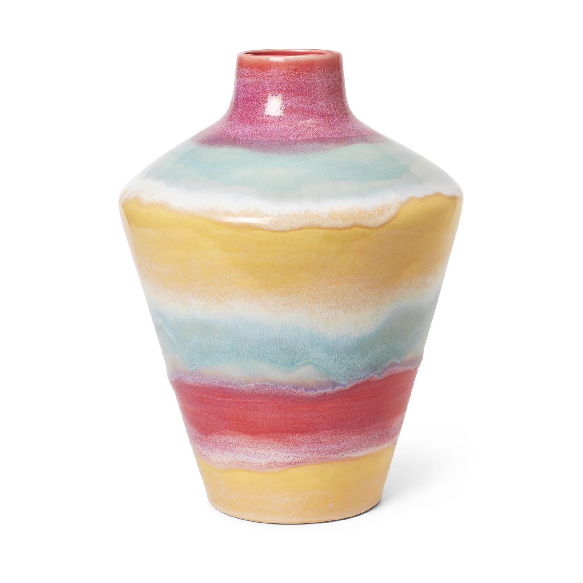 Poppery vaso com maçã 32 cm, Pink-mint-amarelo Kähler